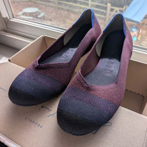 Rothy's Shoes - Rothy's Cabernet Stripe Ballet Flat 9.5